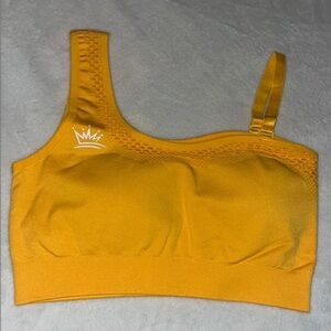 Women's Yellow One-Shoulder Sports Bra
